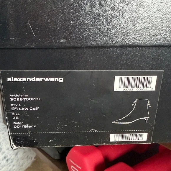 Alexander Wang black leather Eri studded pointed toe ankle length boots size 38 - Picture 5 of 5